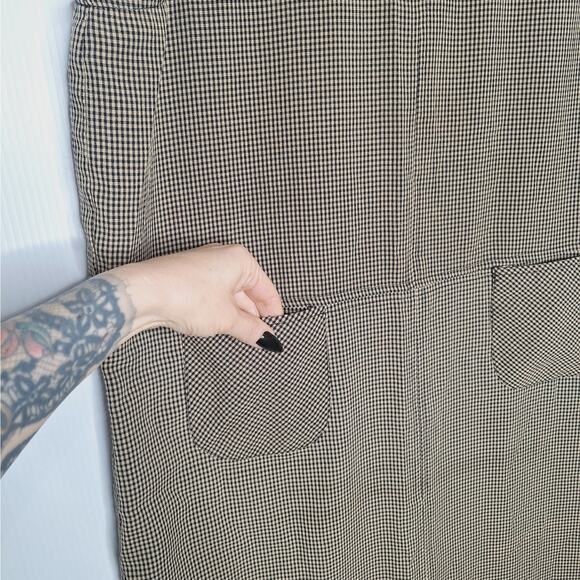 Vintage 90s Gingham Jumper Maxi Dress Large Plaid Academia Cottage Forest Fall - Picture 7 of 11